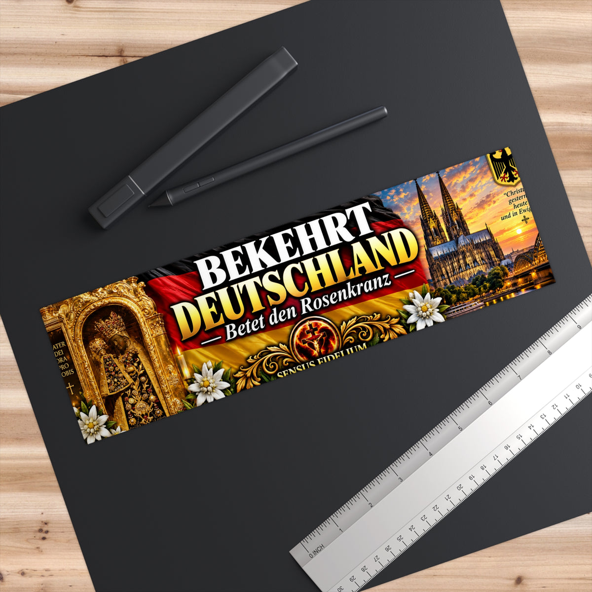 Bekehrt Deutschland: Betet den Rosenkranz (German Catholic Faith Sticker)