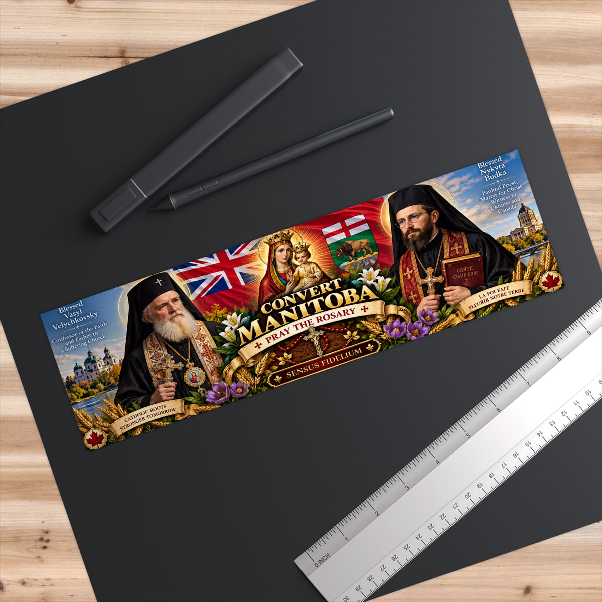 Convert Manitoba Bumper Sticker — Pray the Rosary Catholic Devotional Sticker