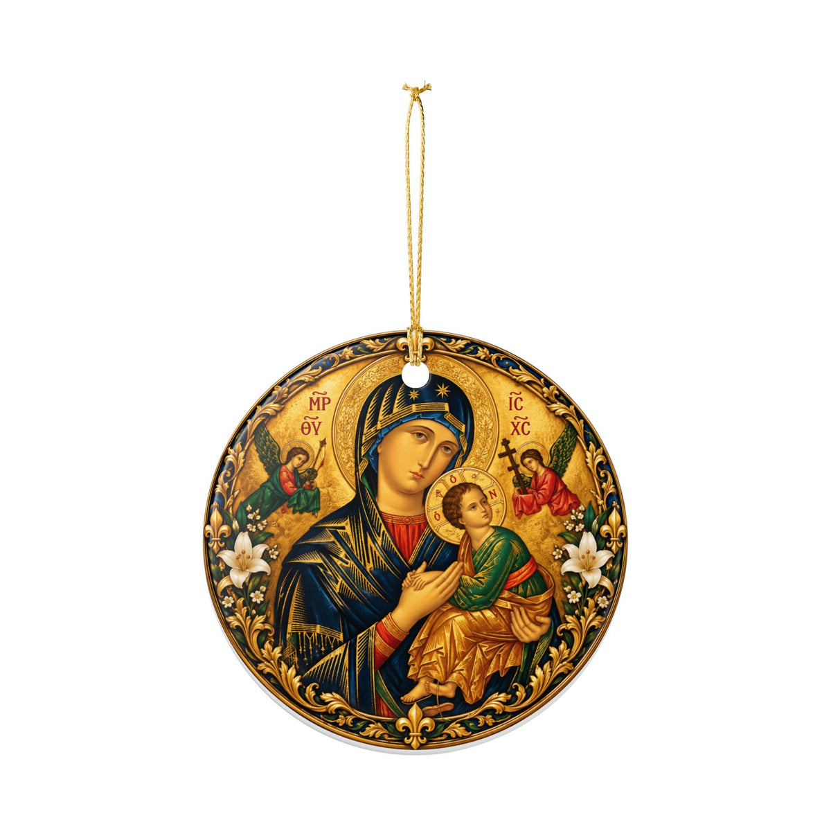 Our Lady of Perpetual Help Ceramic Ornament — Christmas Decoration