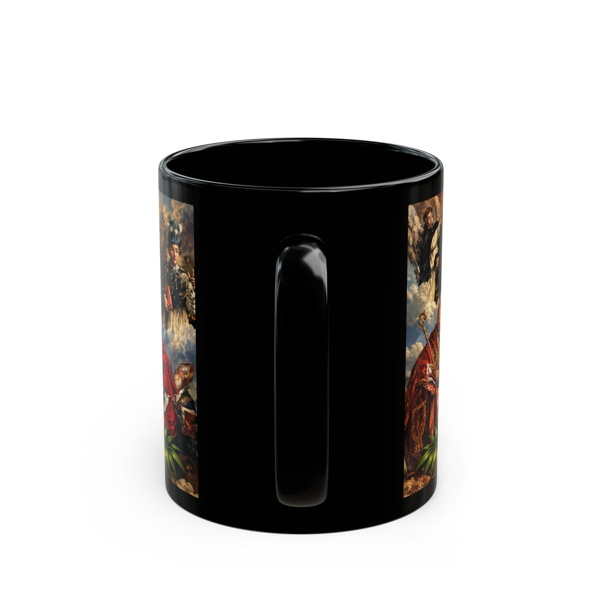 "3 Cheers for Joy" Religious Coffee Mug with Queen of Martyrs Artwork (11oz/15oz)