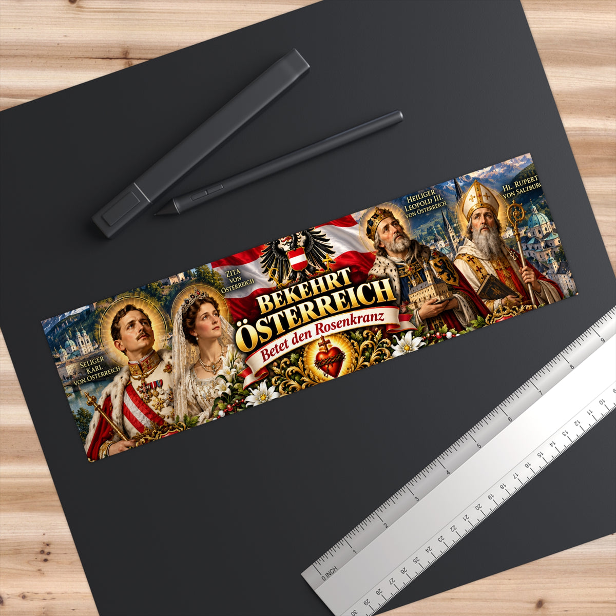 "Bekehrt Österreich: Betet den Rosenkranz" Religious Austrian Devotional Sticker