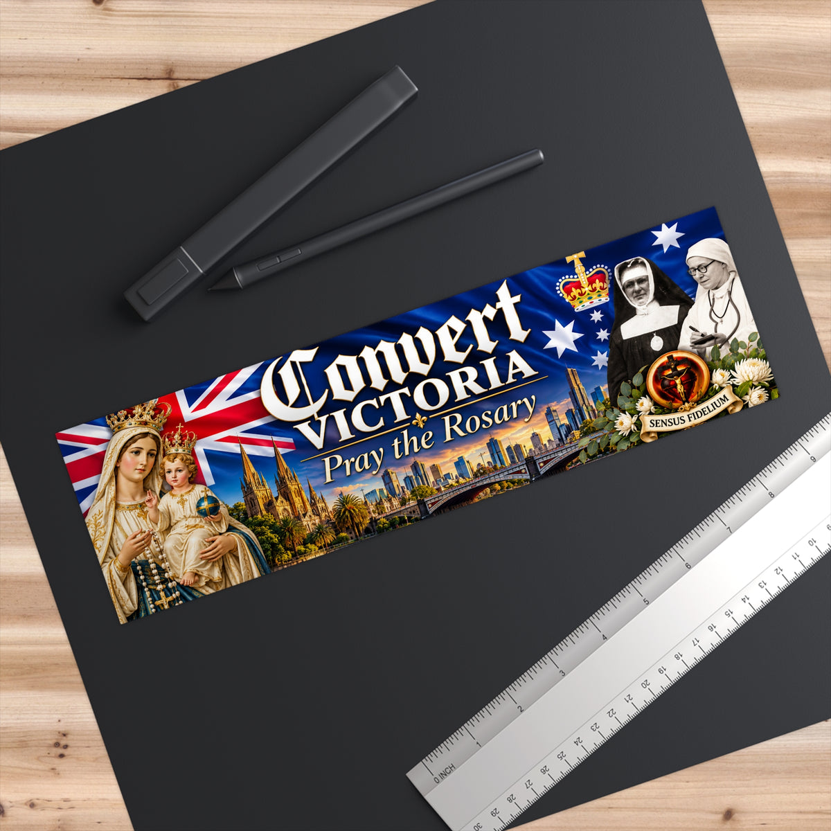 "Convert Victoria: Pray the Rosary" Religious Devotion Decal