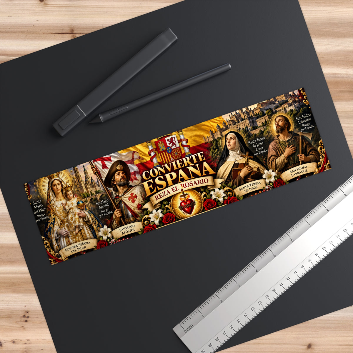 Convierte España Bumper Sticker – Religious Rosary Prayer Design