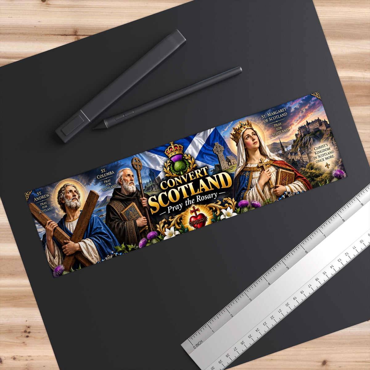 Convert Scotland Pray the Rosary Bumper Sticker — Religious Scottish Devotional Decal