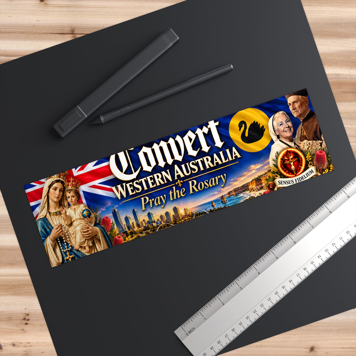 Convert Western Australia Pray the Rosary Bumper Sticker