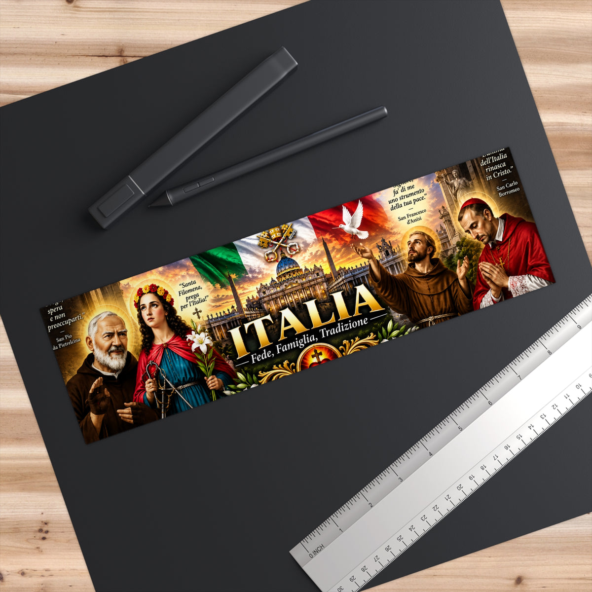 Italia Heritage Bumper Sticker — 'Italia: Fides, Familia, Traditio' Patriotic Decal