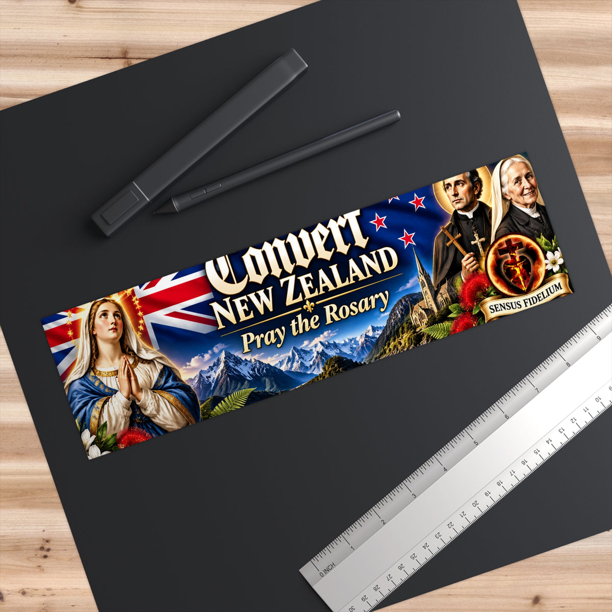 Convert New Zealand Pray the Rosary Bumper Sticker