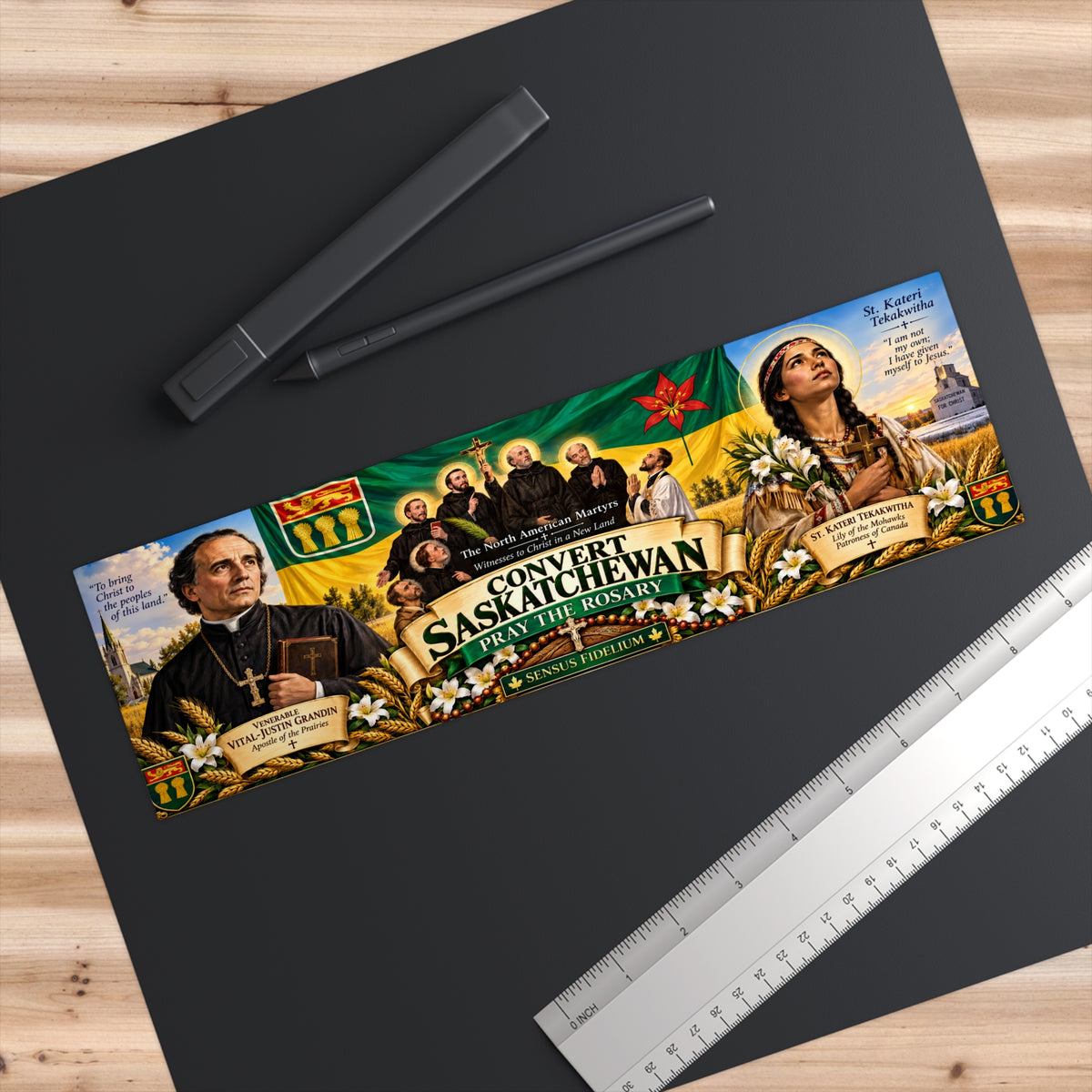 Convert Saskatchewan Pray the Rosary Bumper Sticker