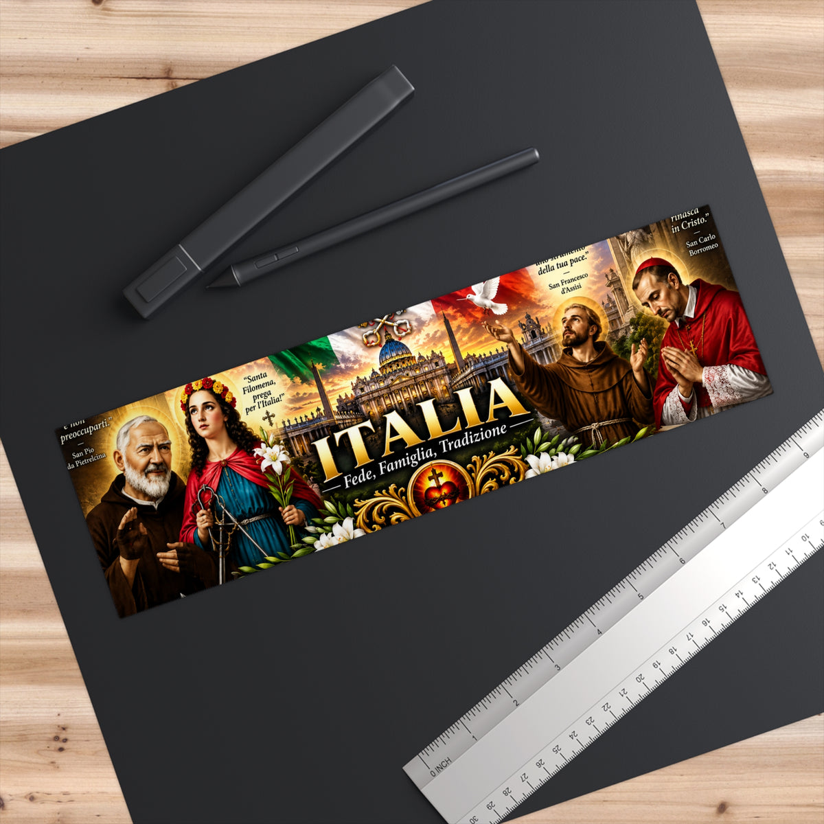 Italia Heritage Bumper Sticker — 'Italia: Fides, Familia, Traditio' Patriotic Decal