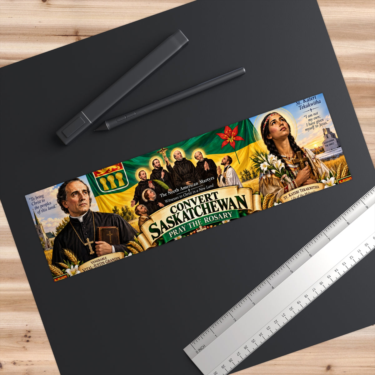 Convert Saskatchewan Pray the Rosary Bumper Sticker
