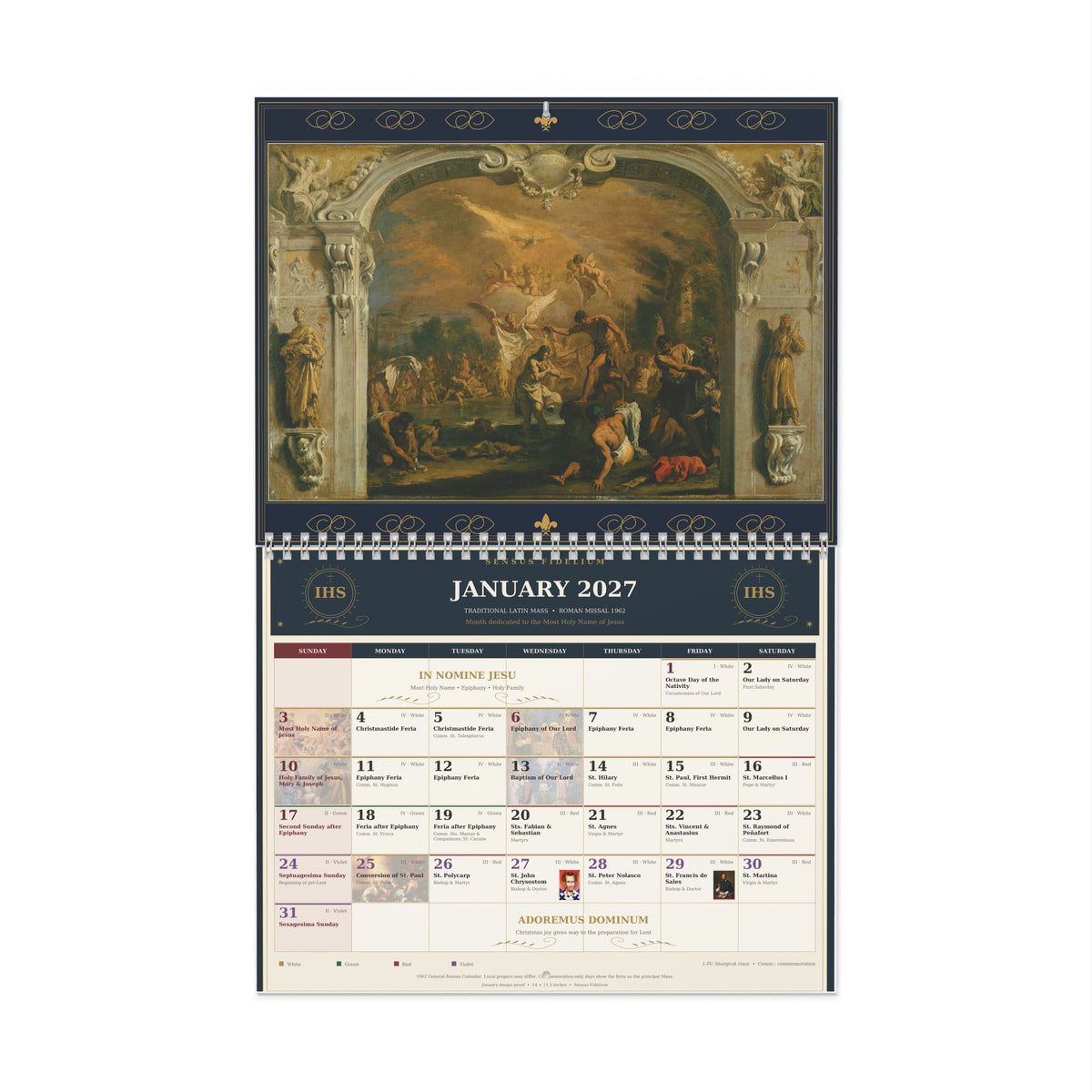 1962 TLM "Images of Jesus" 2027 Calendar