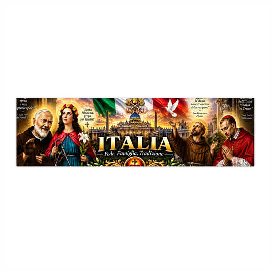 Italia Heritage Bumper Sticker — 'Italia: Fides, Familia, Traditio' Patriotic Decal