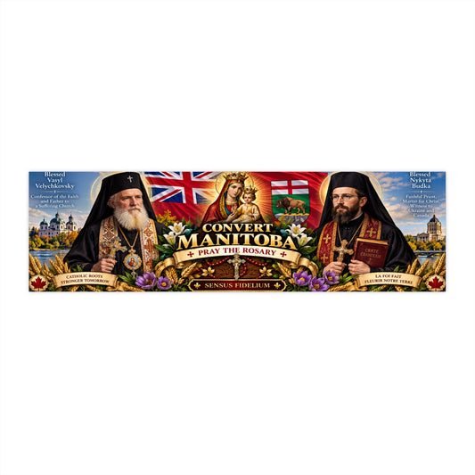 Convert Manitoba Bumper Sticker — Pray the Rosary Catholic Devotional Sticker