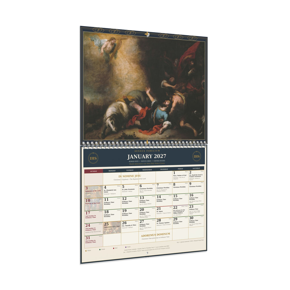 Novus Ordo Calendar 2027 Saint Theme