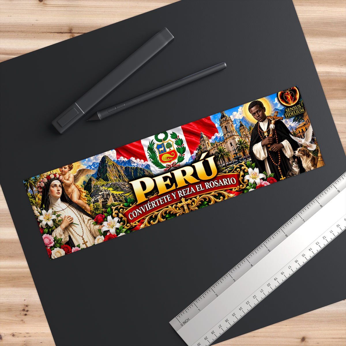 Perú Rosary Bumper Sticker — Religious Peruvian Faith & Culture Decal