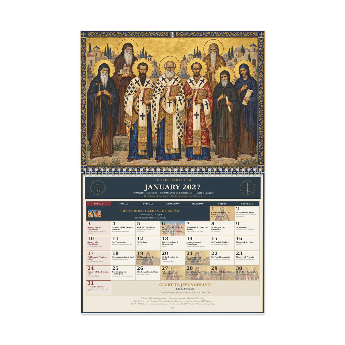 2027 Ukrainian Rite Calendar – Saint Theme