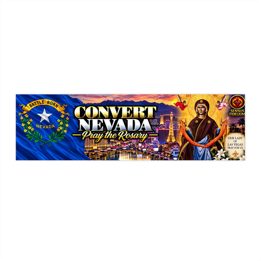 Convert Nevada Bumper Sticker — “Pray the Rosary” Catholic Vinyl Decal