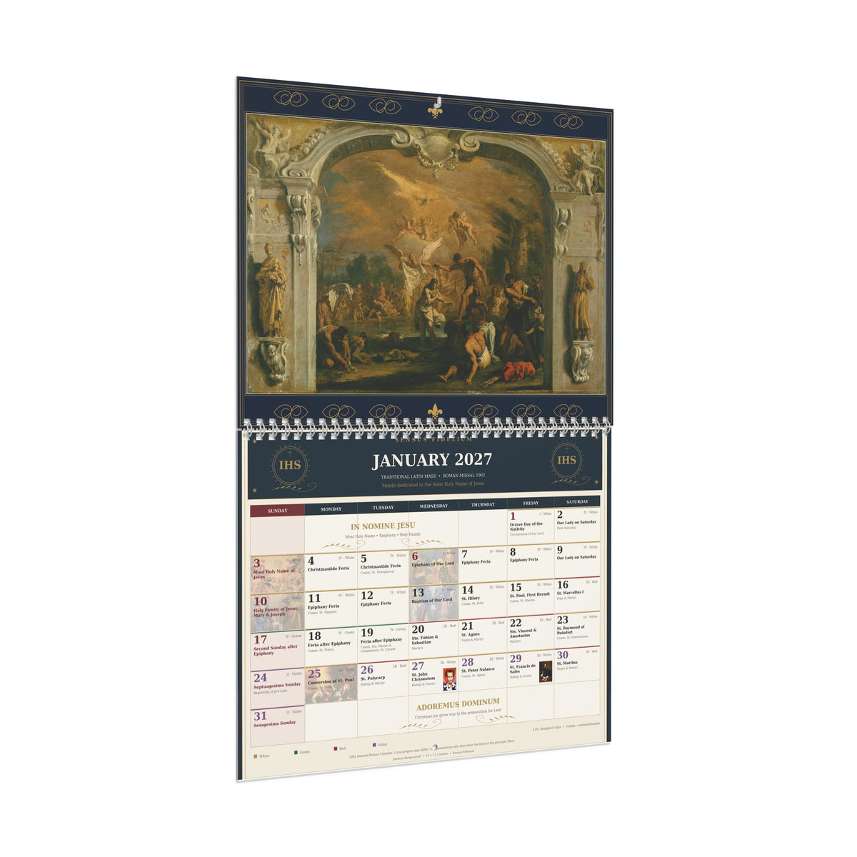 1962 TLM "Images of Jesus" 2027 Calendar