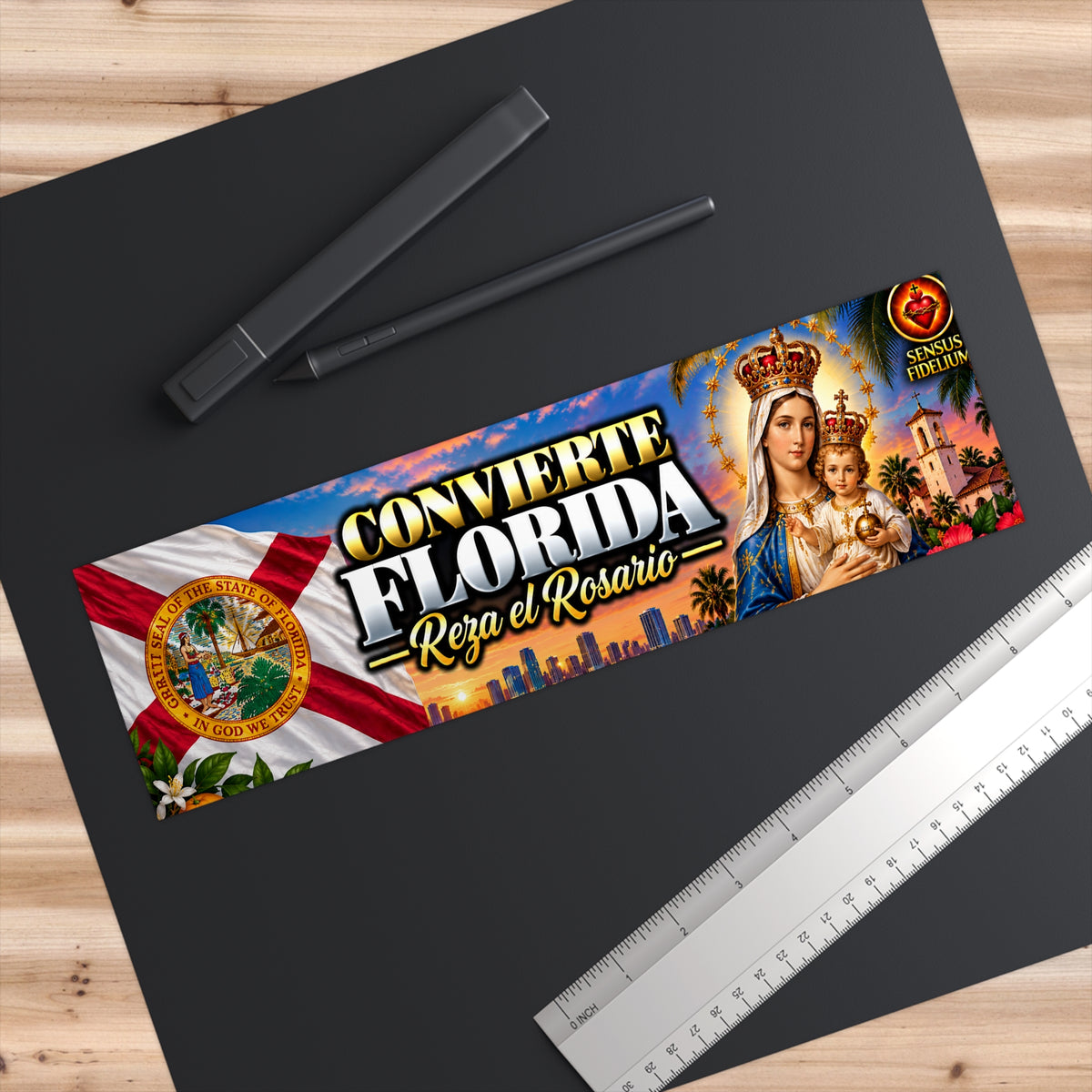 Conviérte Florida - Reza el Rosario Bumper Sticker