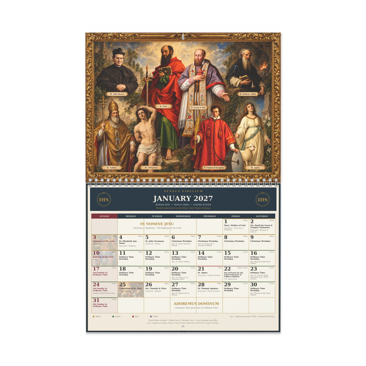 Saints Novus Ordo Calendar 2027