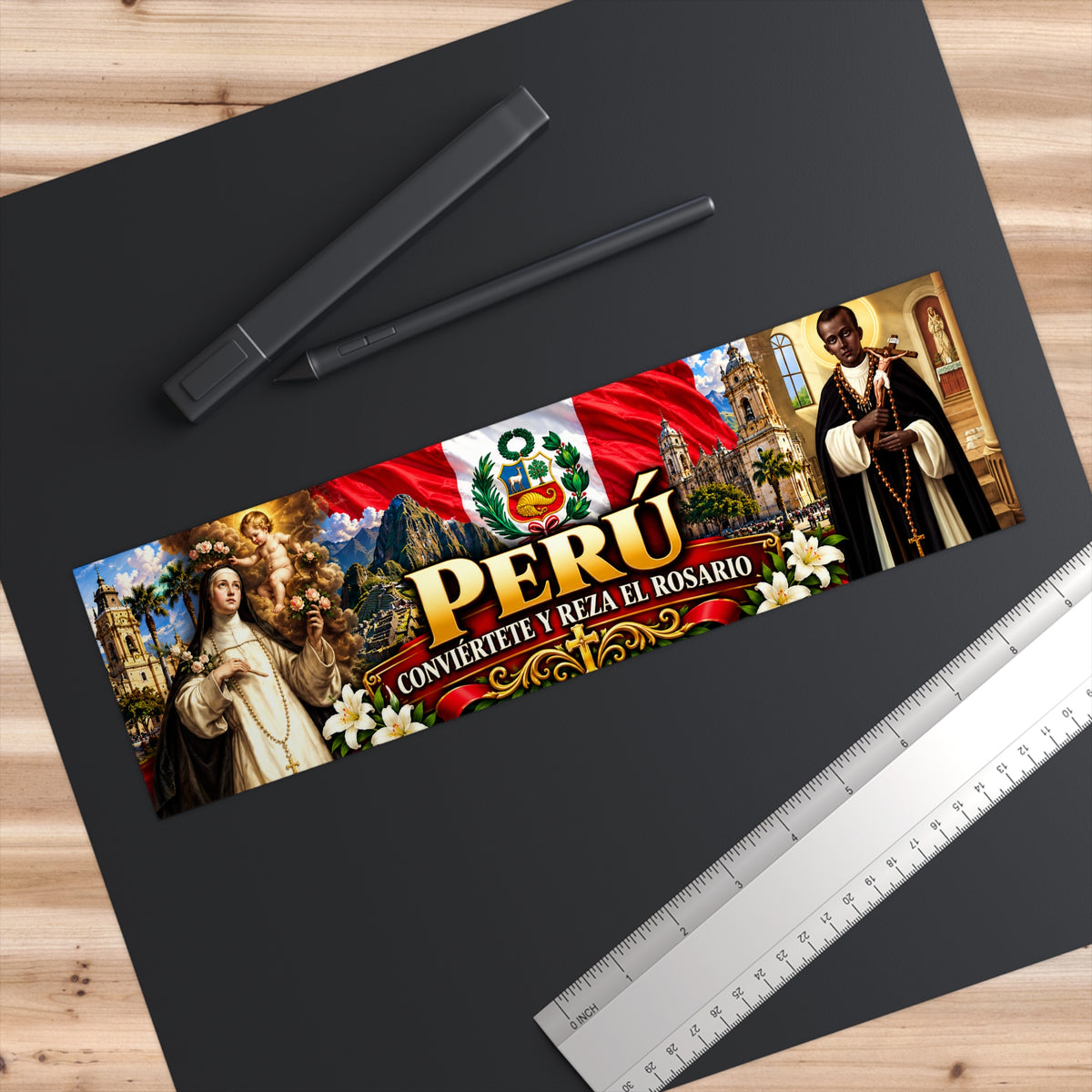 Perú Rosary Bumper Sticker — Religious Peruvian Faith & Culture Decal