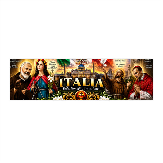 Italia Heritage Bumper Sticker — 'Italia: Fides, Familia, Traditio' Patriotic Decal