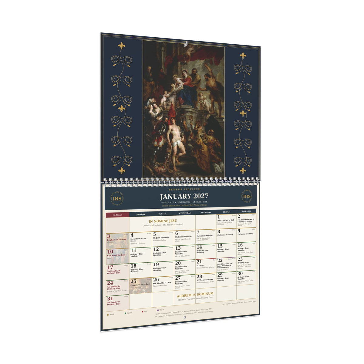 Novus Ordo Catholic Marian Wall Calendar 2027