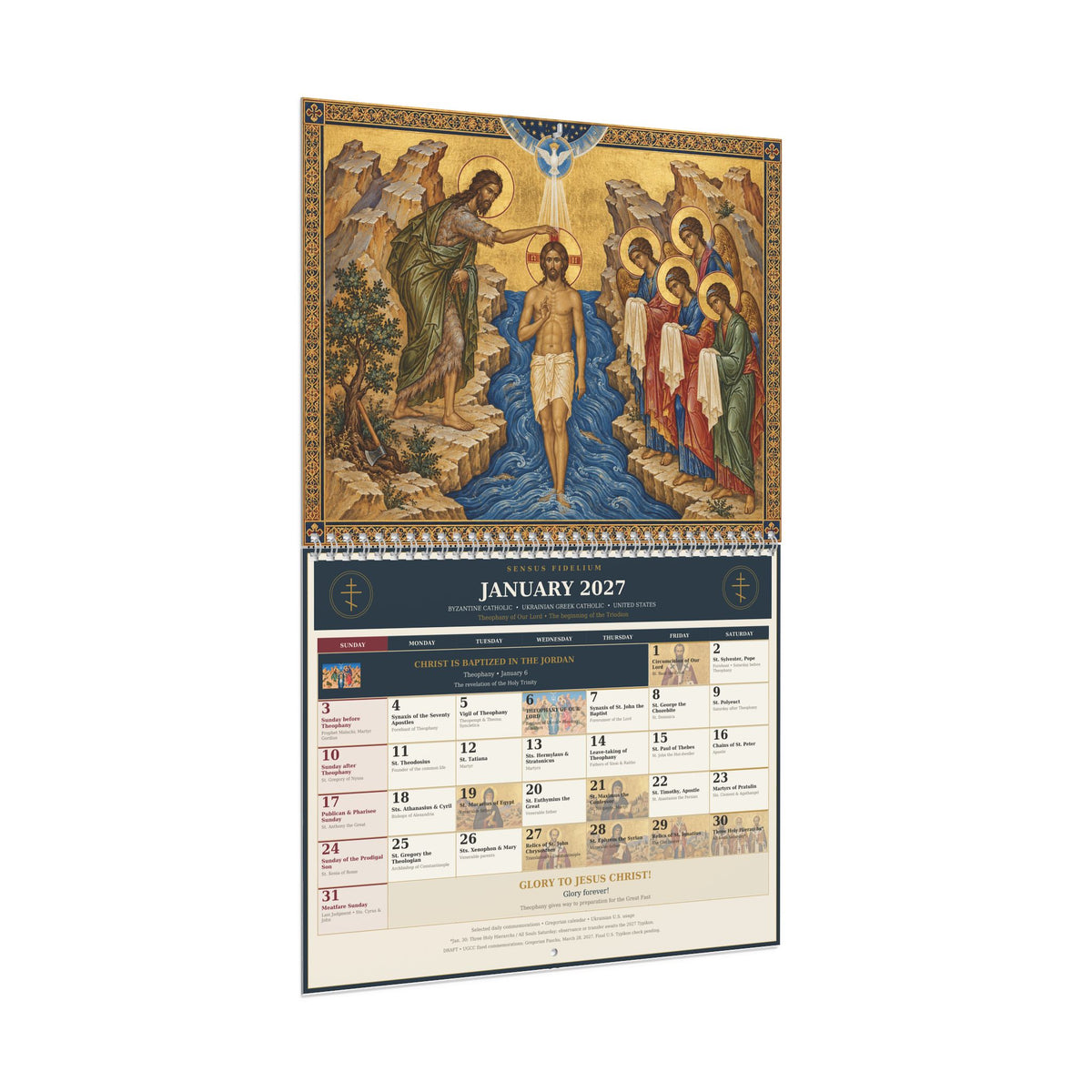 Ukrainian Rite Wall Calendar 2027 Our Lord Theme