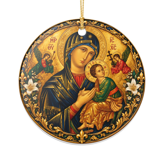 Our Lady of Perpetual Help Ceramic Ornament — Christmas Decoration