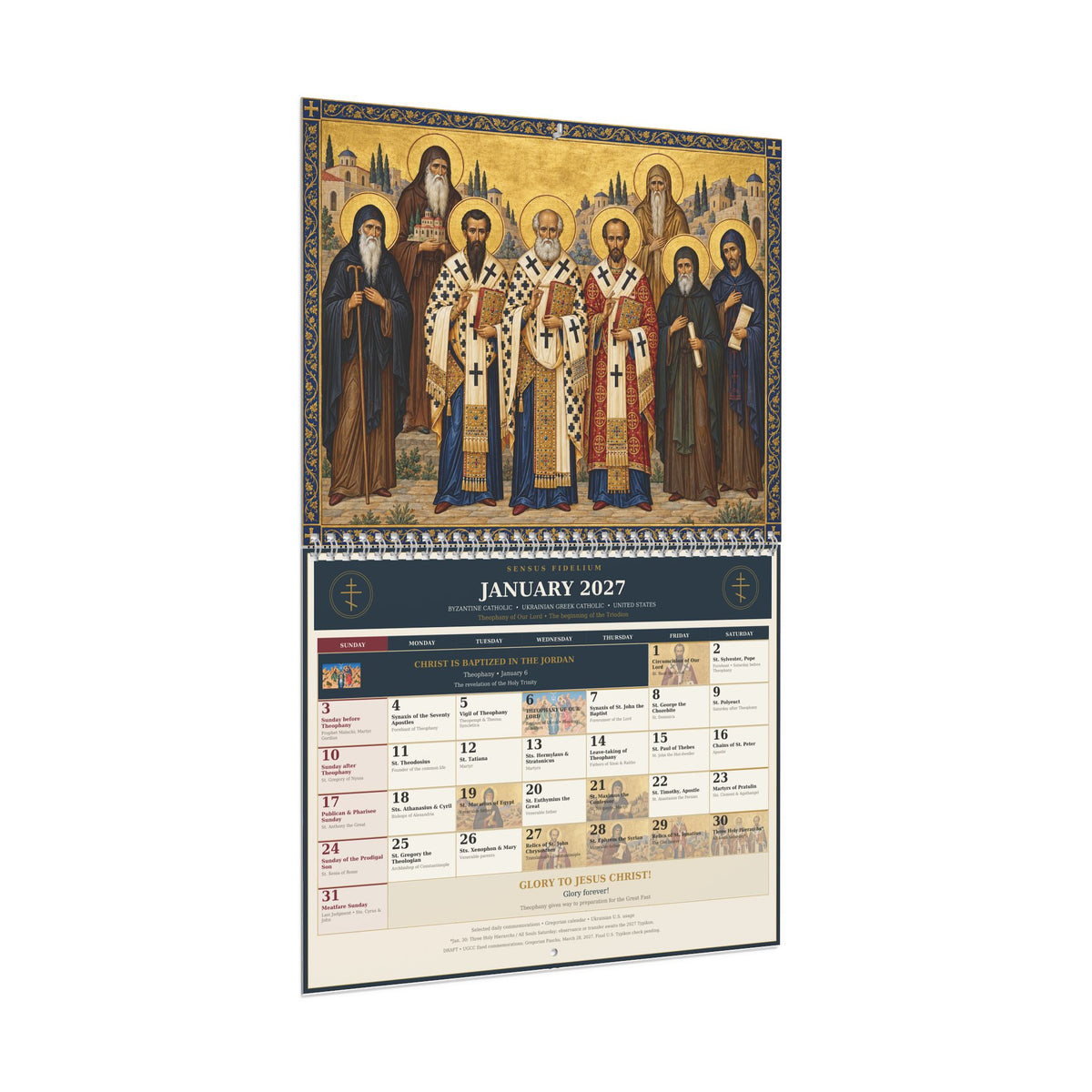 2027 Ukrainian Rite Calendar – Saint Theme