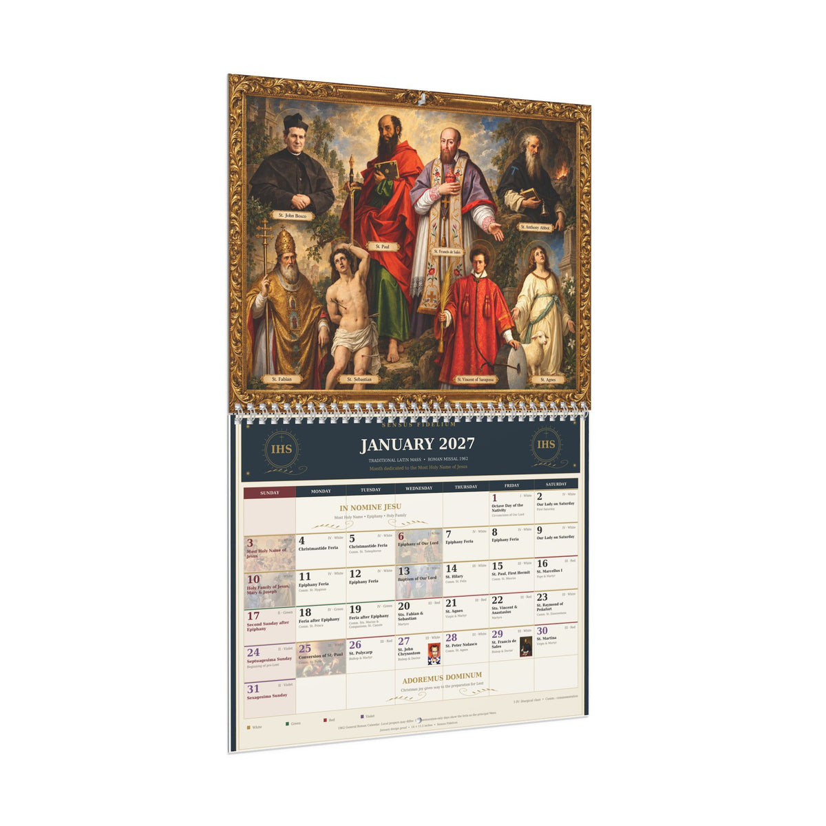 Saints TLM 1962 Calendar 2027