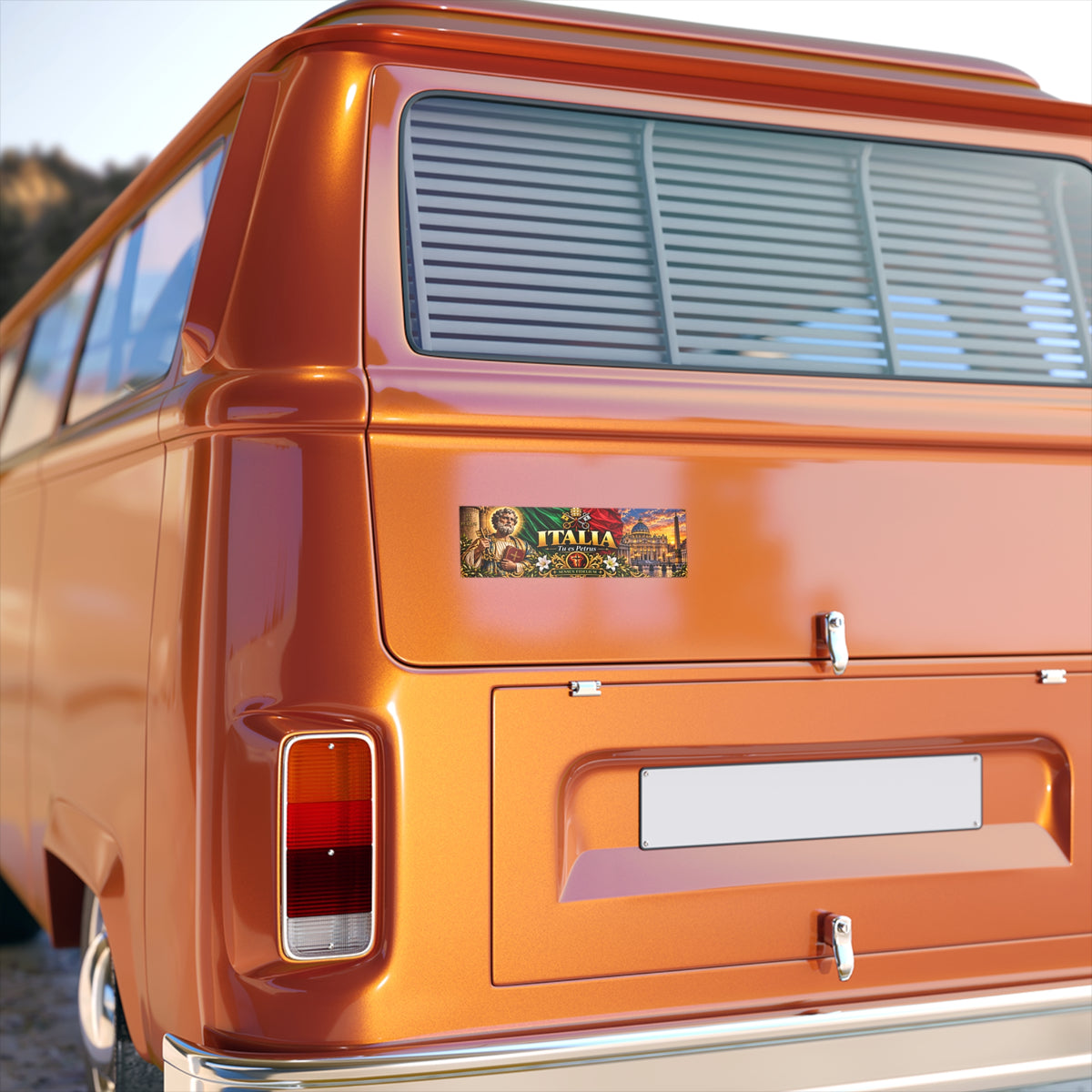 Italia Bumper Sticker — 'Italia Tu es Petrus' Vatican & St. Peter Design