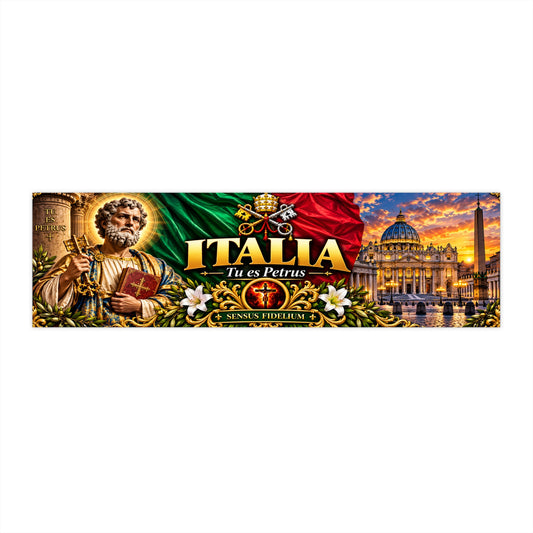 Italia Bumper Sticker — 'Italia Tu es Petrus' Vatican & St. Peter Design