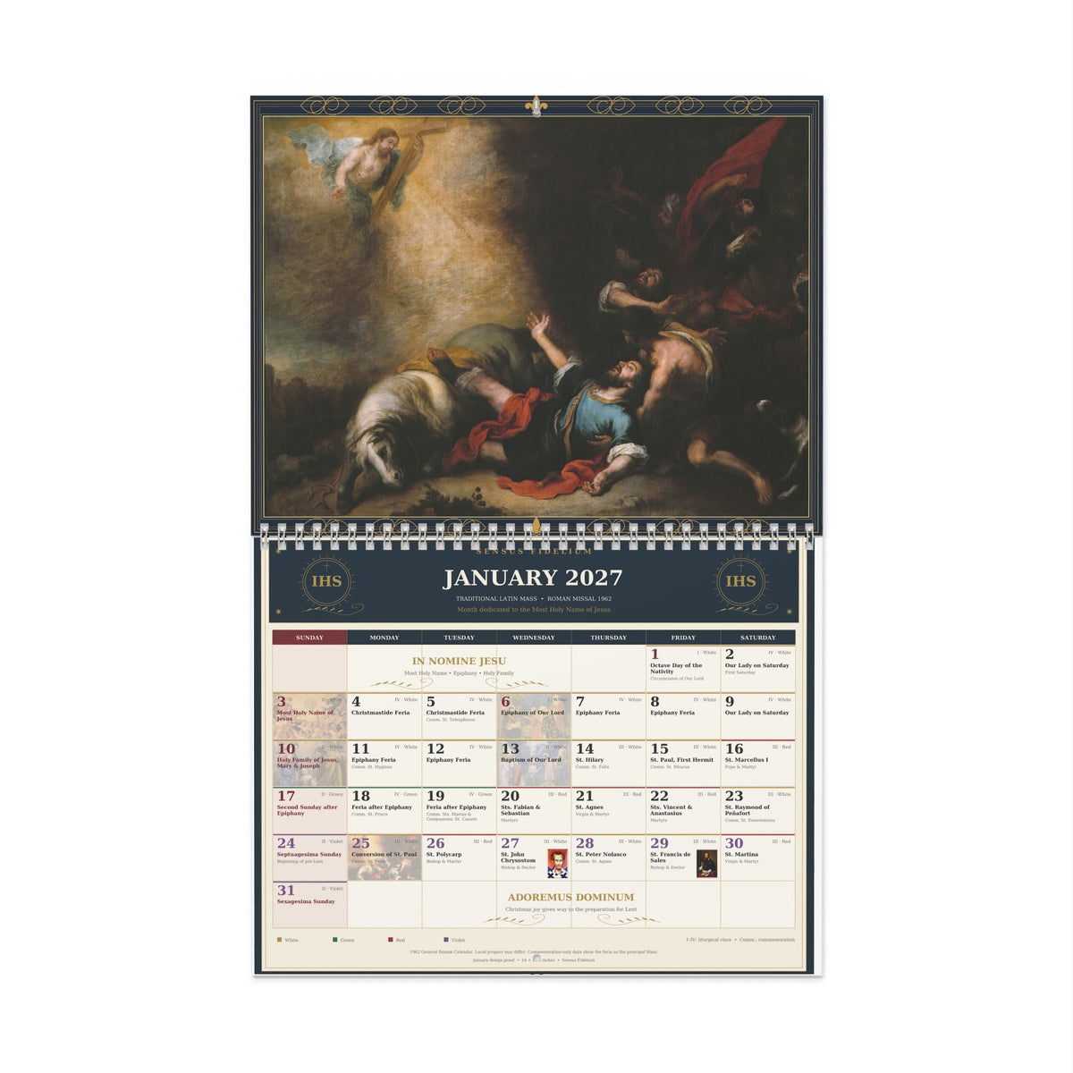 TLM 1962 Saints Calendar 2027