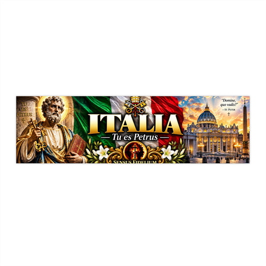 Italia Bumper Sticker — 'Italia Tu es Petrus' Vatican & St. Peter Design