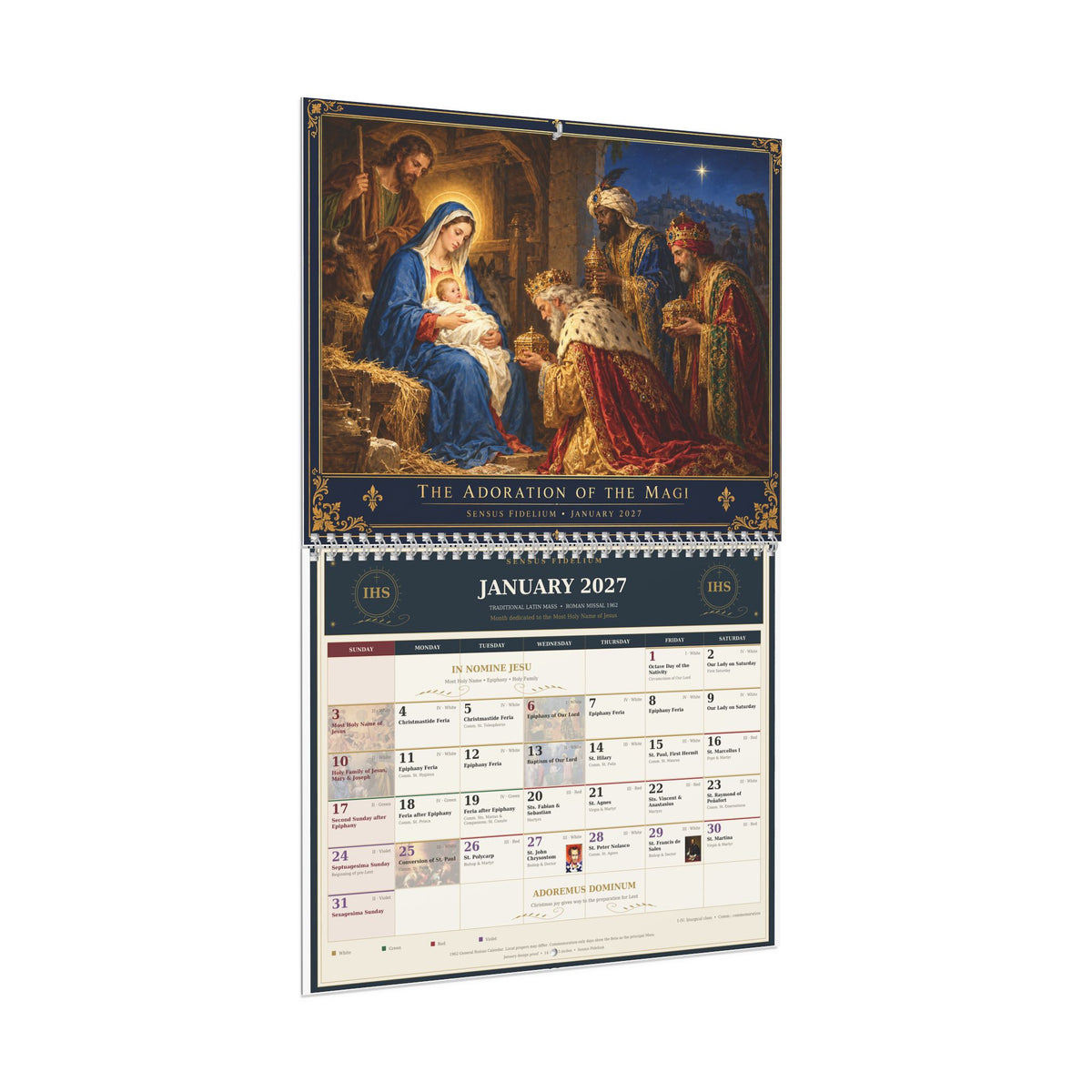 Sensus Fidelium 2027 Wall Calendar — 1962 Traditional Latin Mass Calendar