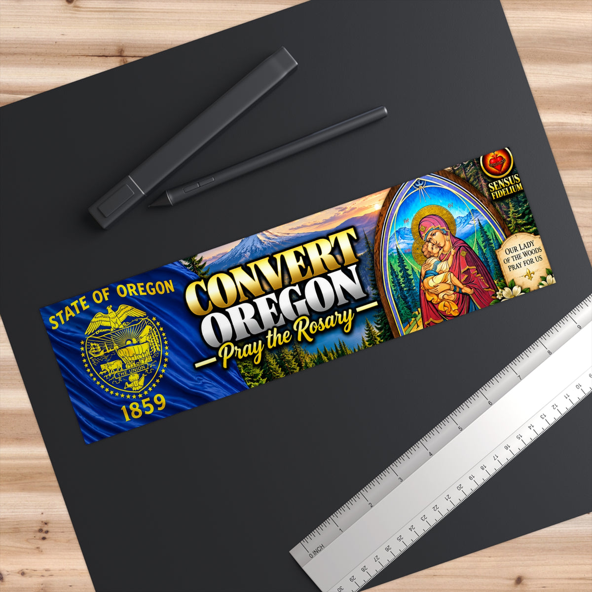 Convert Oregon Pray the Rosary Bumper Sticker — Catholic Faith & State Pride
