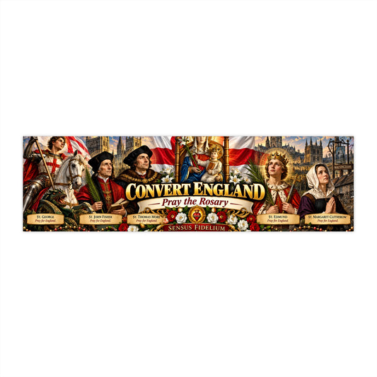 Convert England Bumper Sticker – Pray the Rosary (Catholic Heritage & Saints)