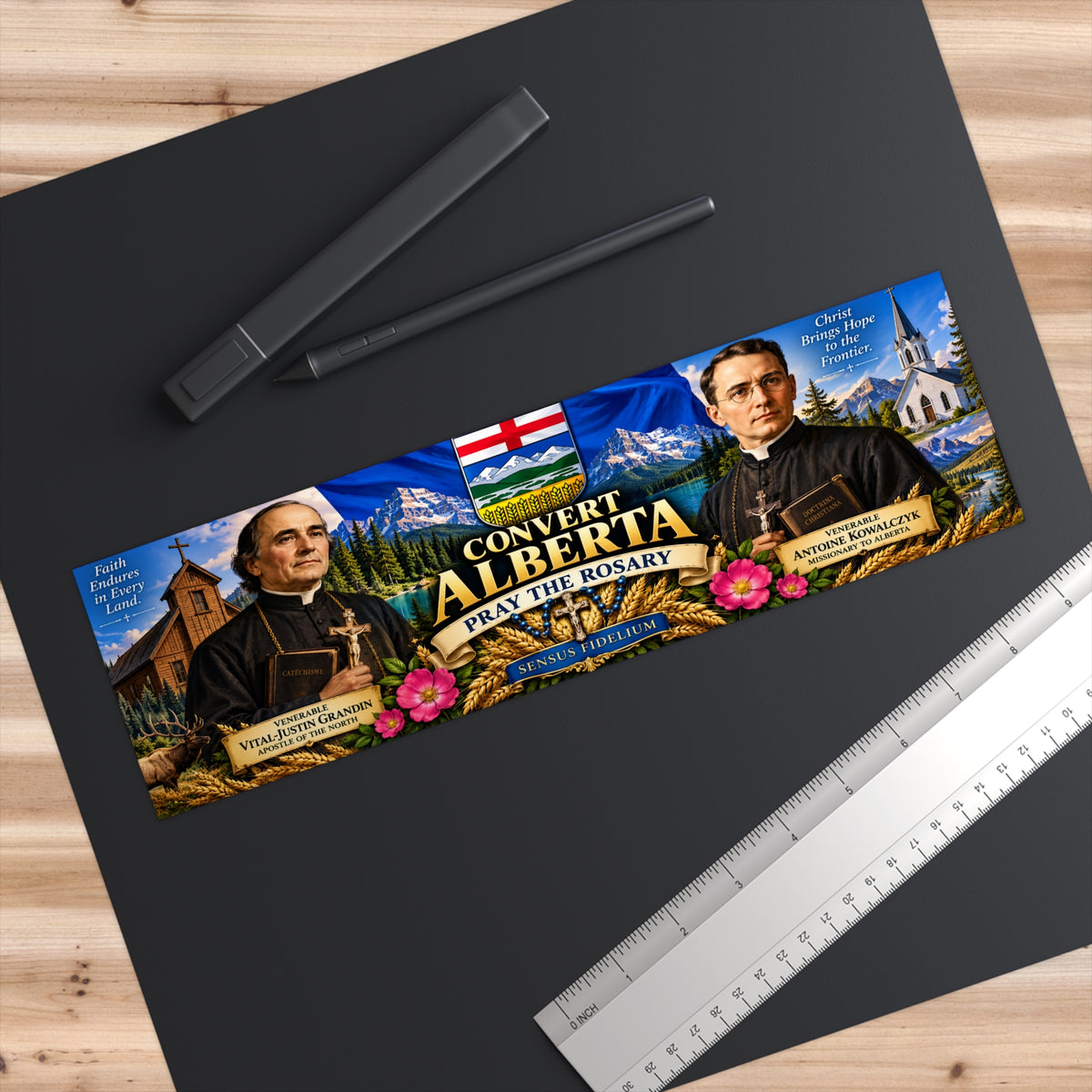 Convert Alberta Bumper Sticker — Pray the Rosary Religious Sticker