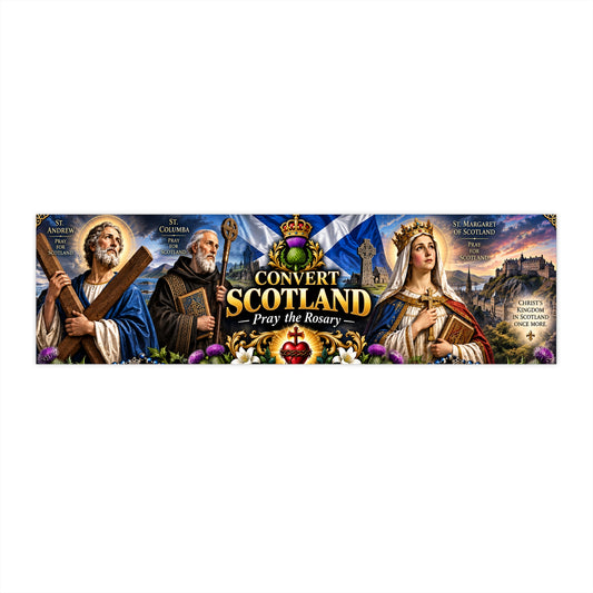 Convert Scotland Pray the Rosary Bumper Sticker — Religious Scottish Devotional Decal