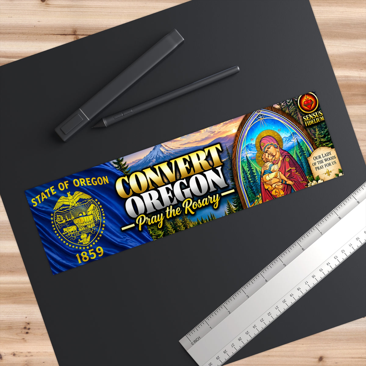 Convert Oregon Pray the Rosary Bumper Sticker — Catholic Faith & State Pride