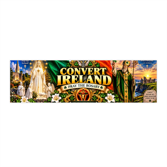 Convert Ireland Rosary Bumper Sticker — Catholic Faith & Prayer Car Decal