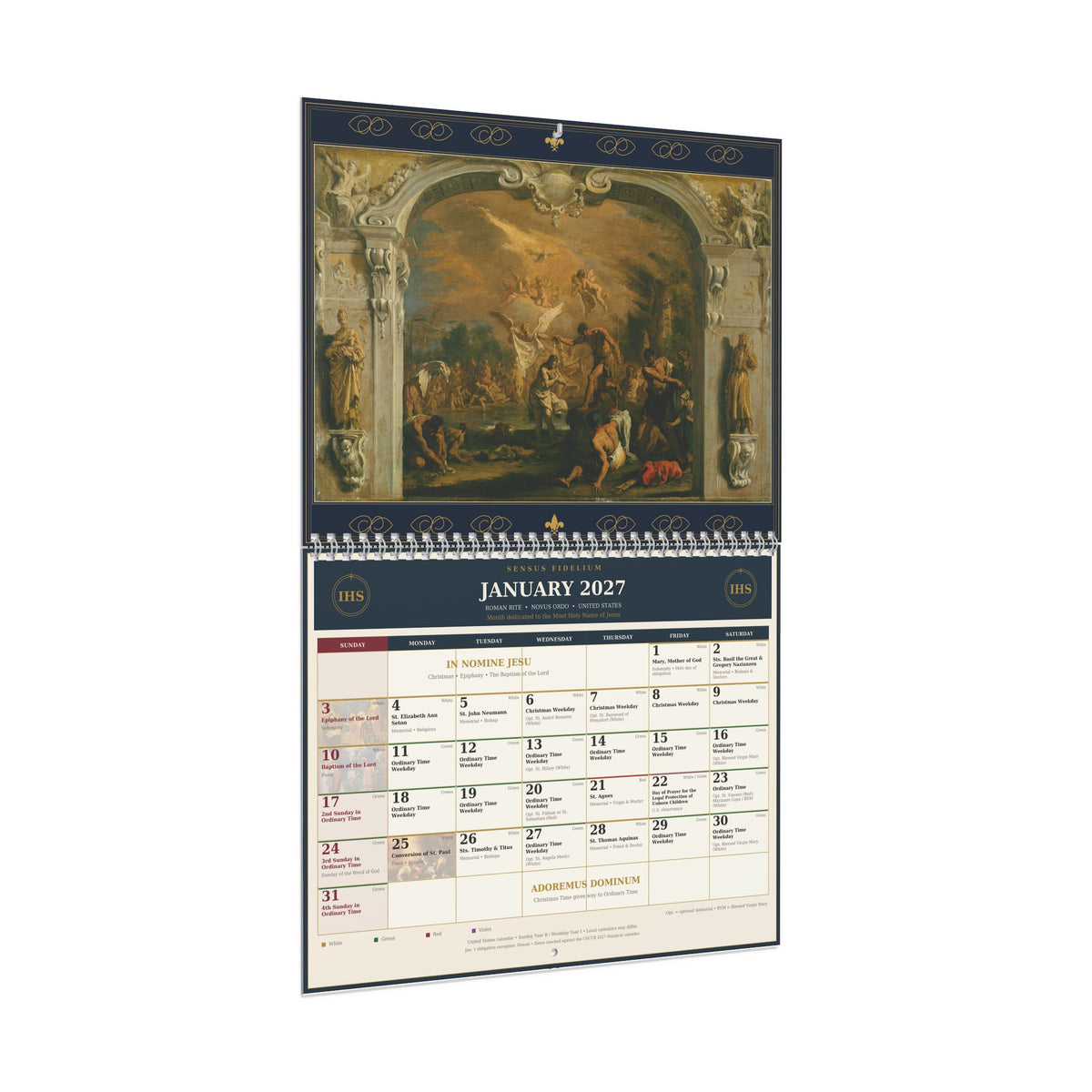 Novus Ordo Images of Jesus 2027 Wall Calendar