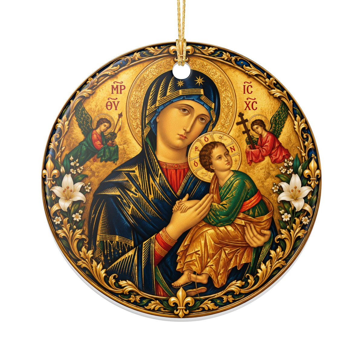 Our Lady of Perpetual Help Ceramic Ornament — Christmas Decoration