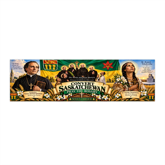 Convert Saskatchewan Pray the Rosary Bumper Sticker
