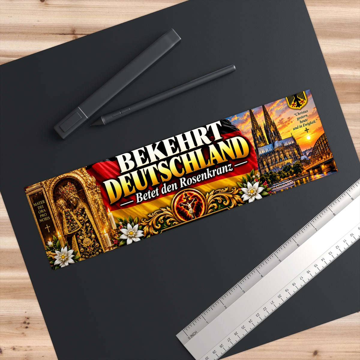 Bekehrt Deutschland: Betet den Rosenkranz (German Catholic Faith Sticker)