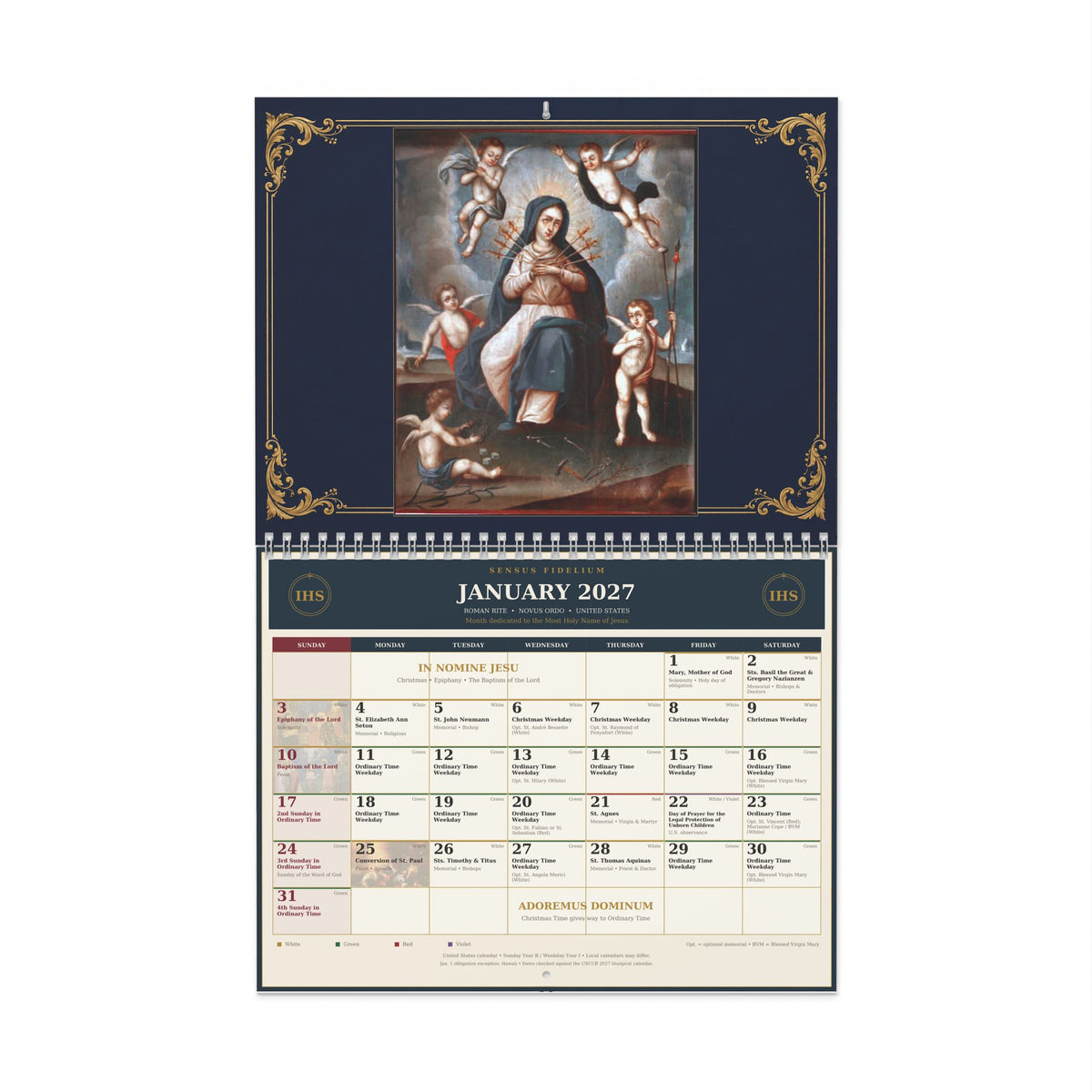 Our Lady of Sorrows Novus Ordo 2027 Calendar