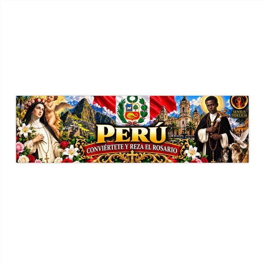 Perú Rosary Bumper Sticker — Religious Peruvian Faith & Culture Decal