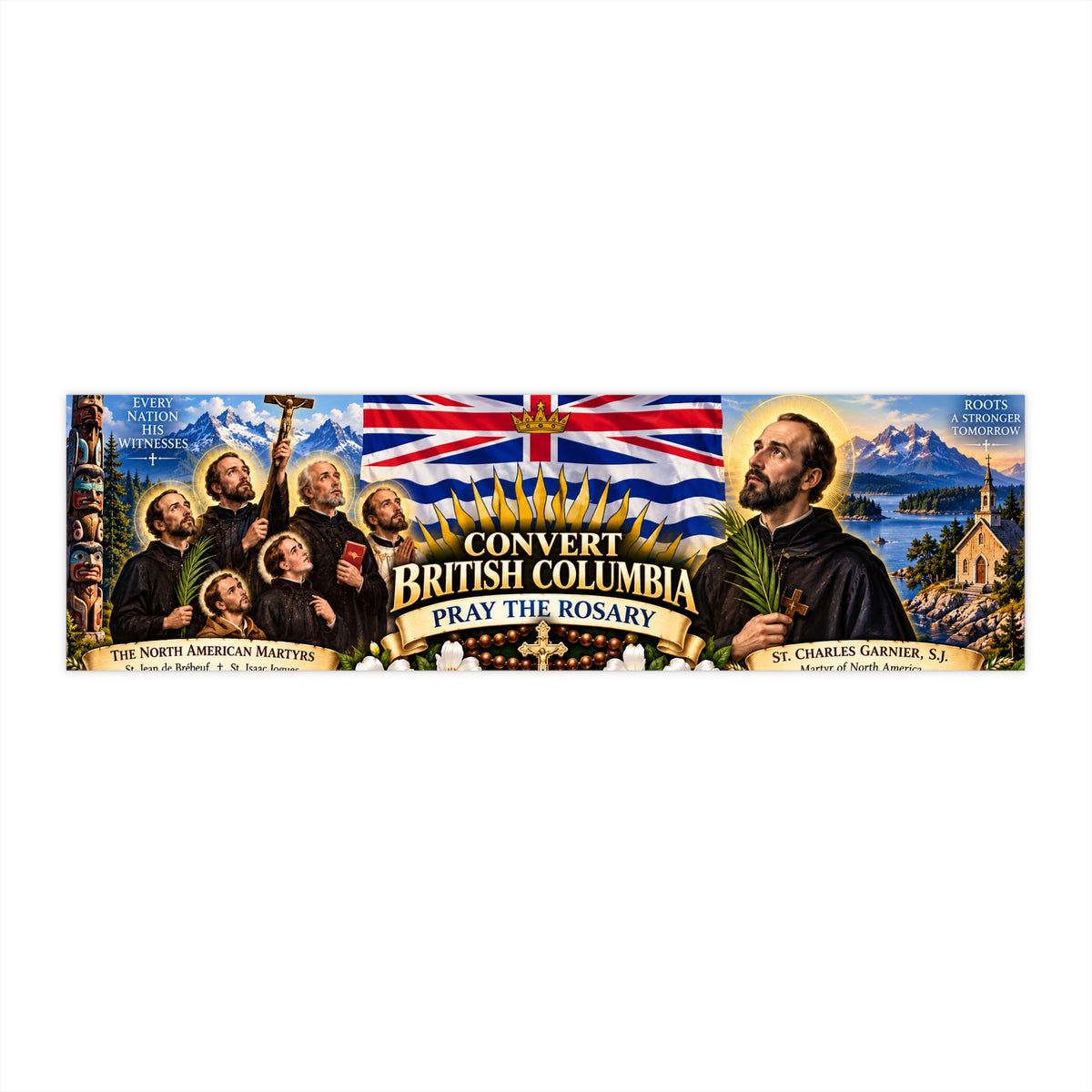 Convert British Columbia Pray the Rosary Bumper Sticker – Catholic Saints & Heritage Decal