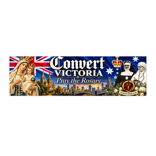 "Convert Victoria: Pray the Rosary" Religious Devotion Decal